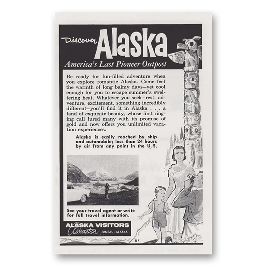 1958 Alaska Americas Last Pioneer Outpost Vintage Magazine Print Ad