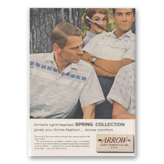 1958 Arrow Shirts Spring Collection Vintage Magazine Print Ad