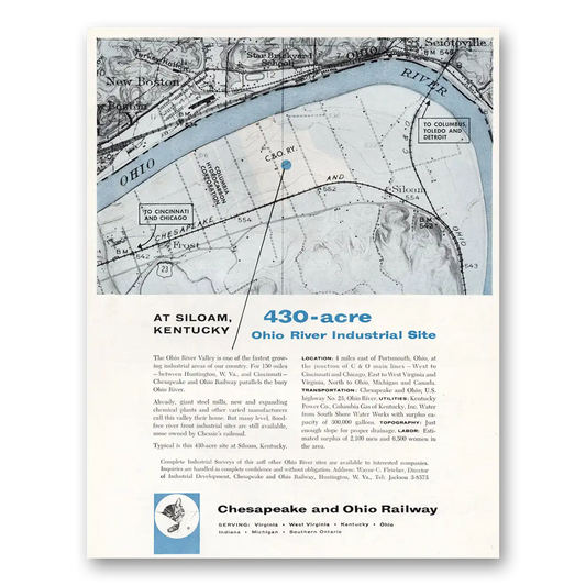 1958 Chesapeake and Ohio Lines Siloam Kentucky Vintage Magazine Print Ad