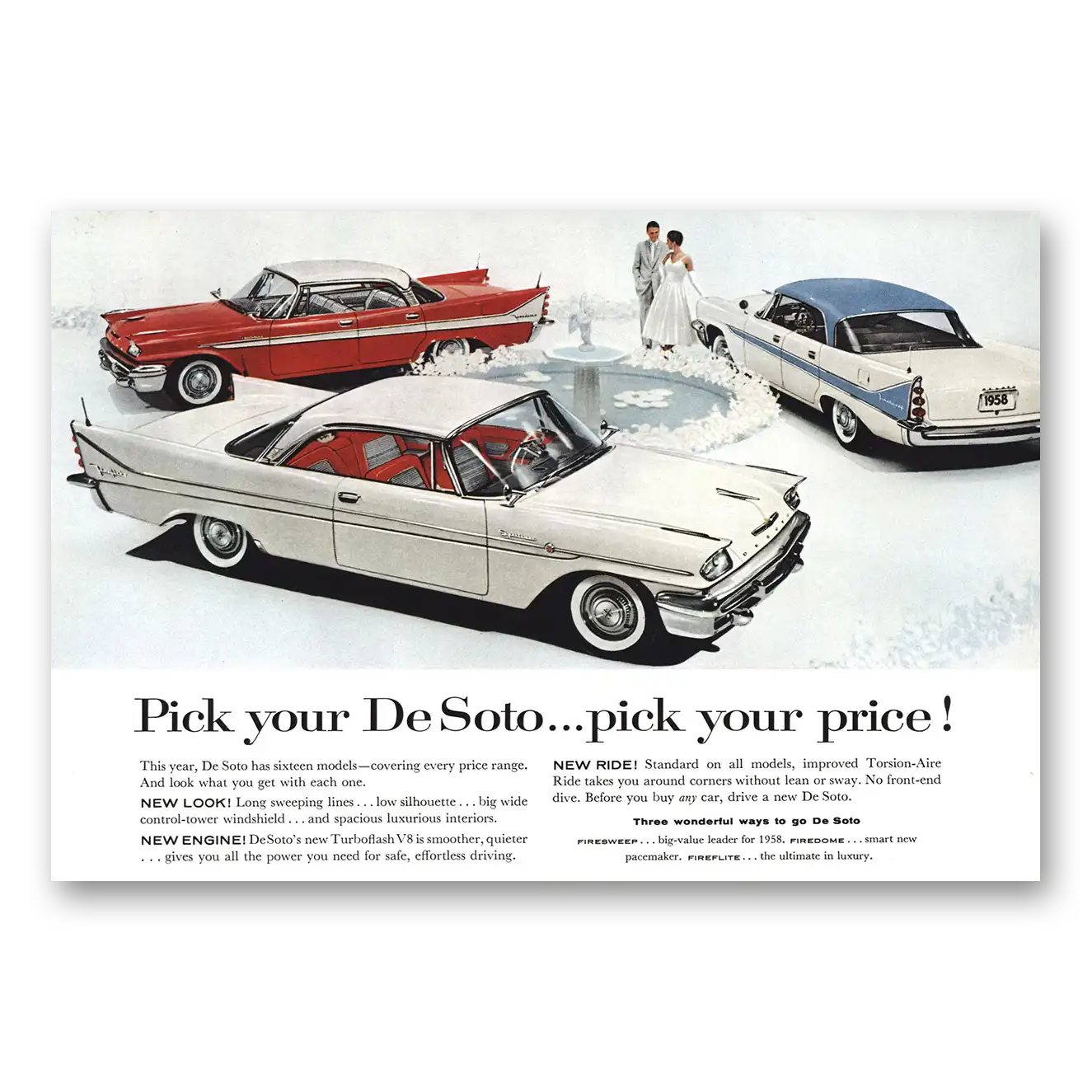 1958 DeSoto Pick Your DeSoto Pick Your Price Vintage Magazine Print Ad