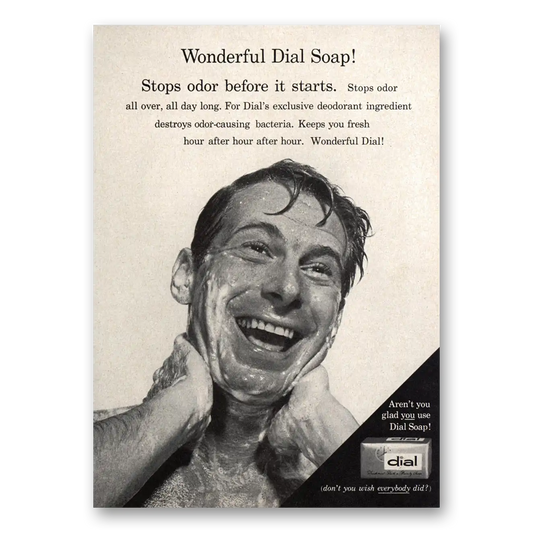 1958 Dial Soap Stops Odor Before It Starts Vintage Magazine Print Ad