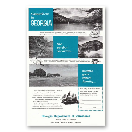 1958 Georgia Somewhere in Georgia Stone Mountain Vintage Magazine Print Ad