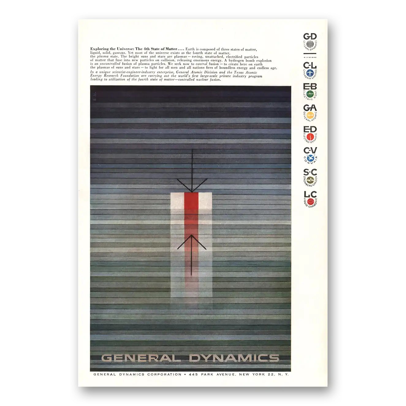 1958 General Dynamics State of Matter Vintage Magazine Print Ad