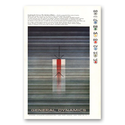 1958 General Dynamics State of Matter Vintage Magazine Print Ad