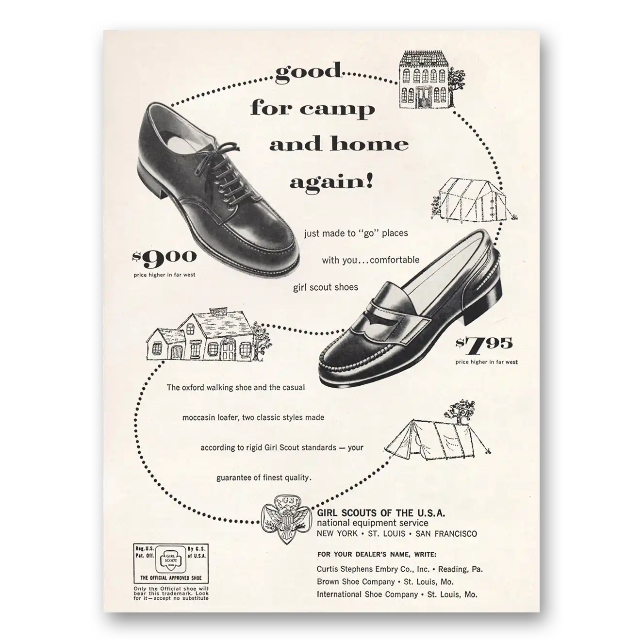 1958 Girl Scouts of the USA Good for Camp and Home Again Vintage Magazine Print Ad