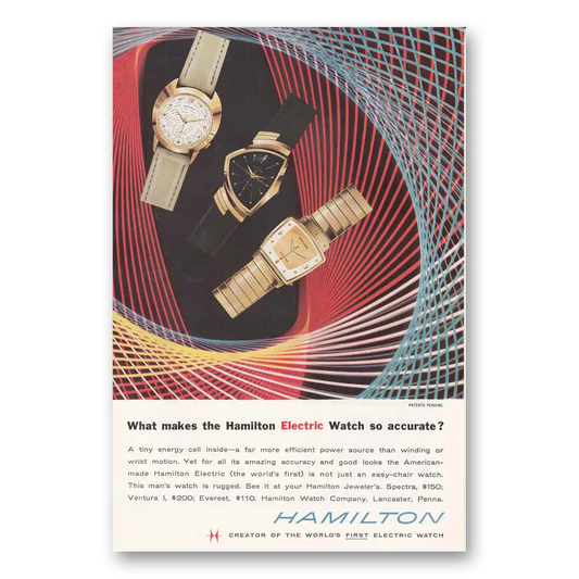 1958 Hamilton Watch So Accurate Vintage Magazine Print Ad