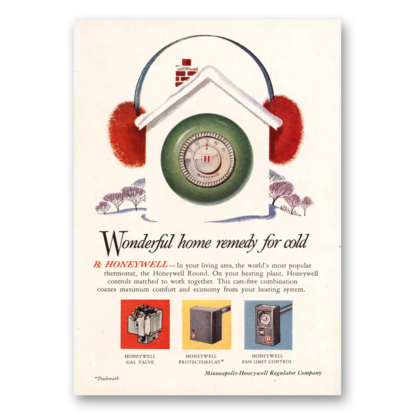 1958 Minneapolis Honeywell Wonderful Home Remedy for Cold Vintage Magazine Print Ad