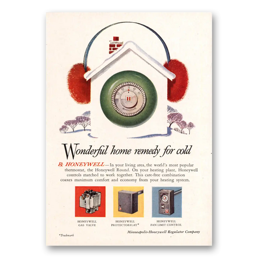 1958 Minneapolis Honeywell Wonderful Home Remedy for Cold Vintage Magazine Print Ad