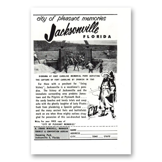 1958 Jacksonville Florida City of Pleasant Memories Vintage Magazine Print Ad