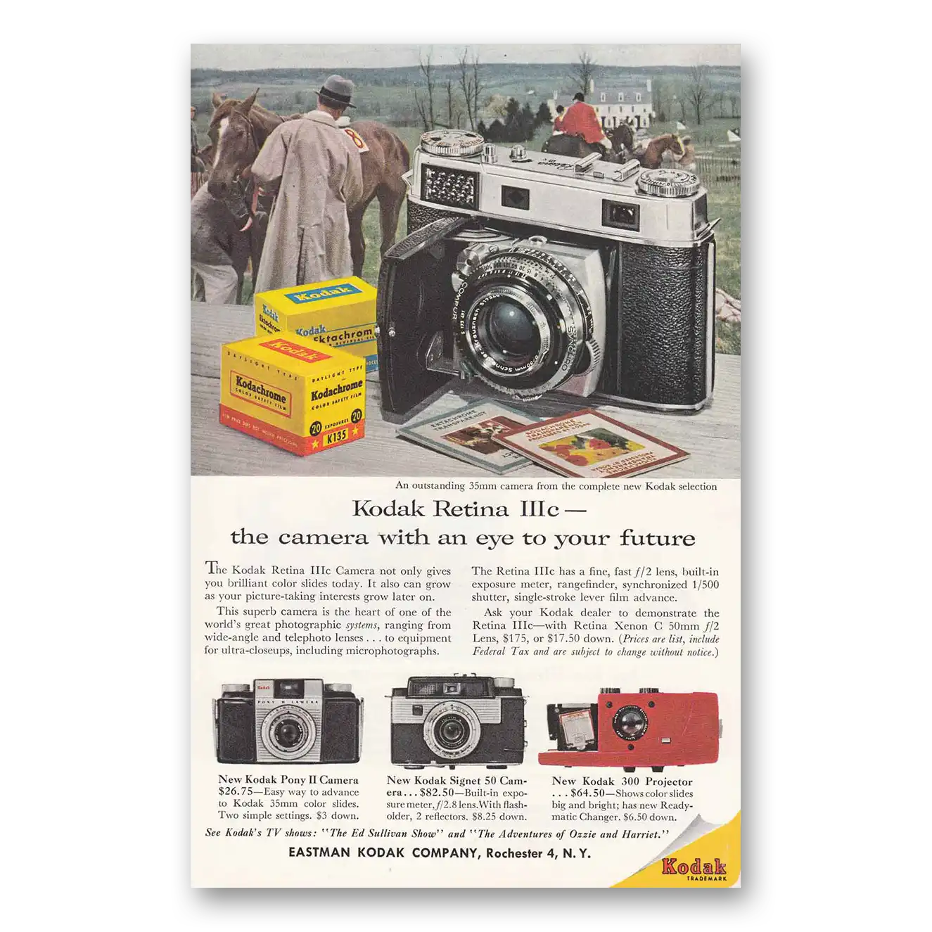 1958 Kodak Retina Camera With an Eye to Your Future Vintage Magazine Print Ad