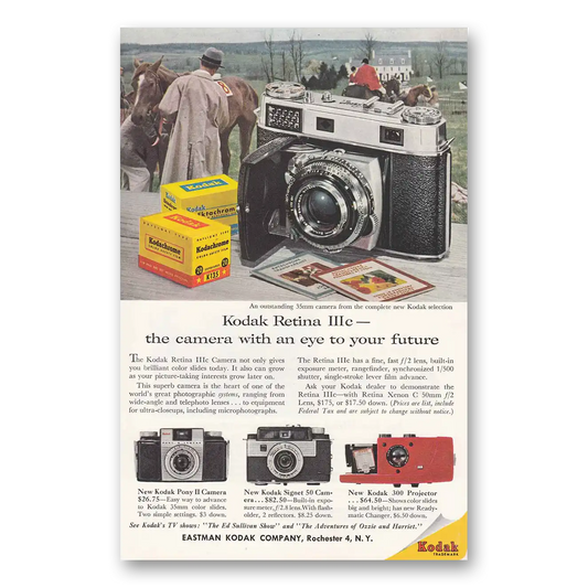 1958 Kodak Retina Camera With an Eye to Your Future Vintage Magazine Print Ad