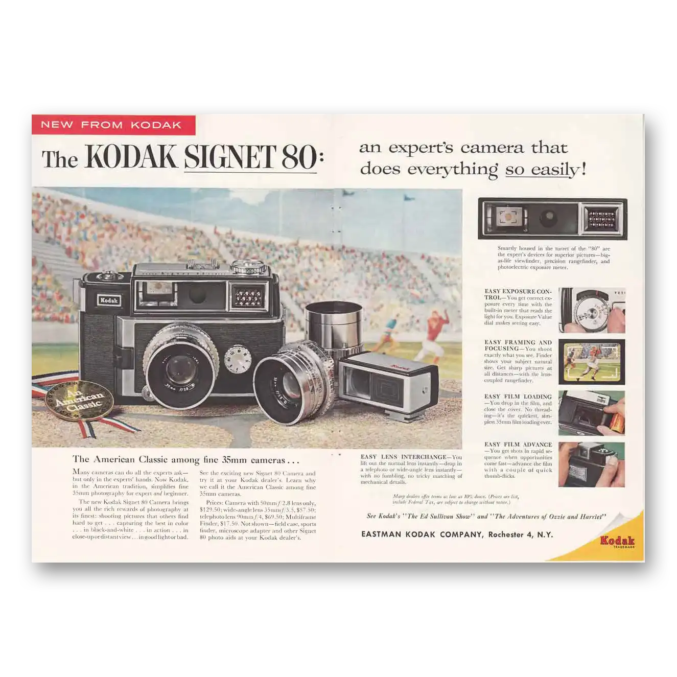 1958 Kodak Signet Camera Experts Camera That Does Everything Vintage Magazine Print Ad