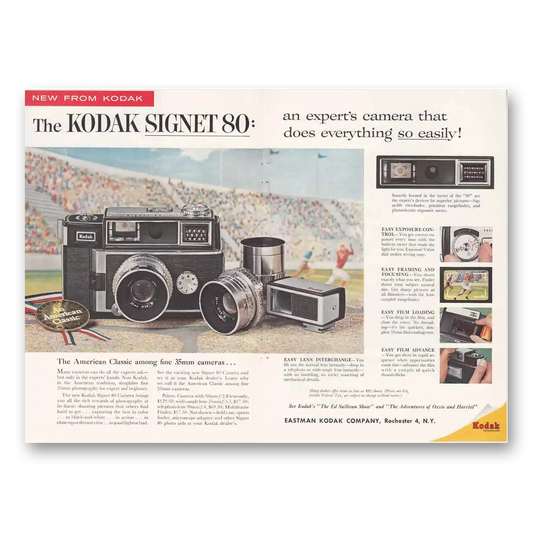 1958 Kodak Signet Camera Experts Camera That Does Everything Vintage Magazine Print Ad