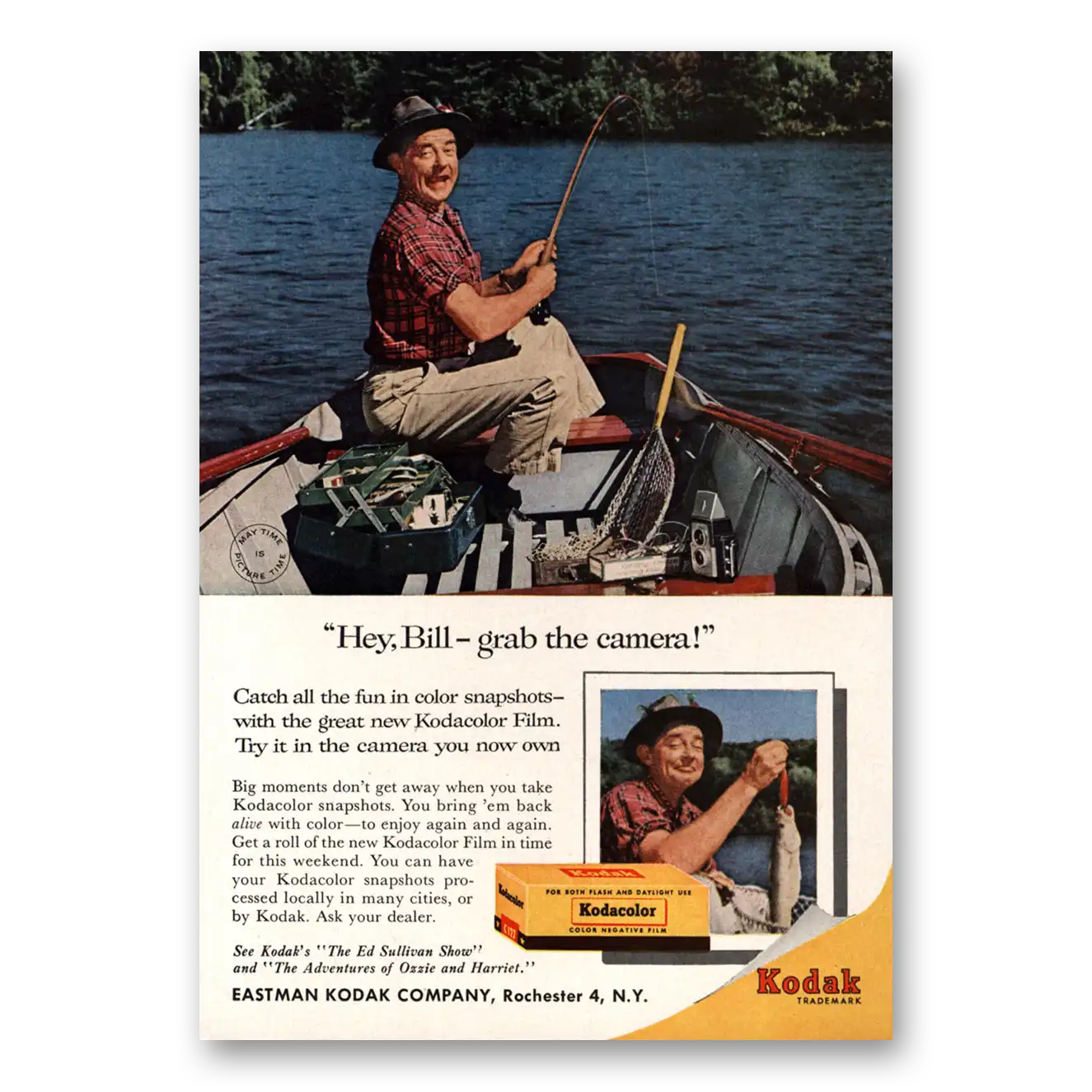 1958 Kodak Film Hey Bill Grab the Camera Vintage Magazine Print Ad