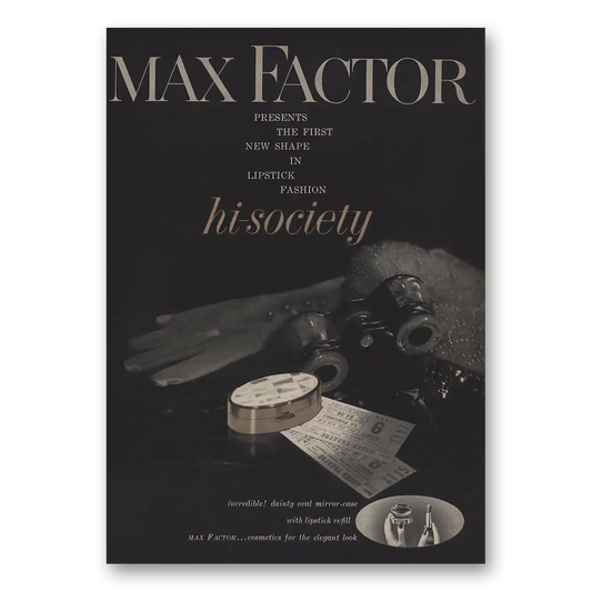 1958 Max Factor Lipstick Fashion Hi Society Vintage Magazine Print Ad