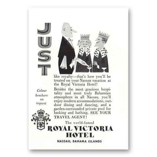 1958 Royal Victoria Hotel Nassau Bahamas Vintage Magazine Print Ad