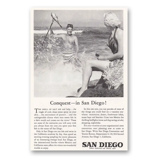 1958 San Diego California Conquest Smell of Salt Air and Kelp Vintage Magazine Print Ad