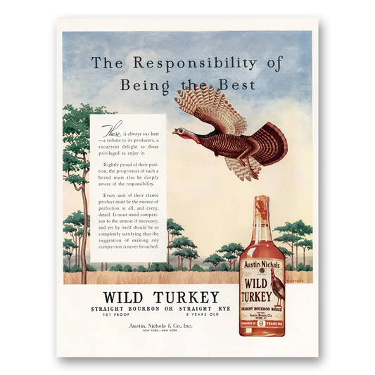 1958 Wild Turkey Bourbon Whiskey There Is Always One Best Vintage Magazine Print Ad