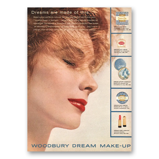 1958 Woodbury Dream Make Up Dreams Are Made of This Vintage Magazine Print Ad