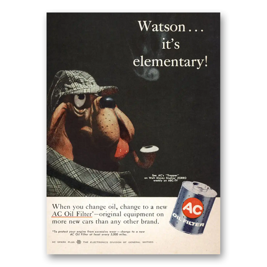 1959 AC Oil Filter Watson Its Elementary Vintage Magazine Print Ad