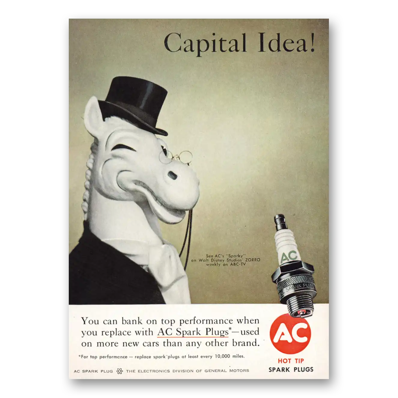 1959 AC Spark Plugs Capital Idea Vintage Magazine Print Ad