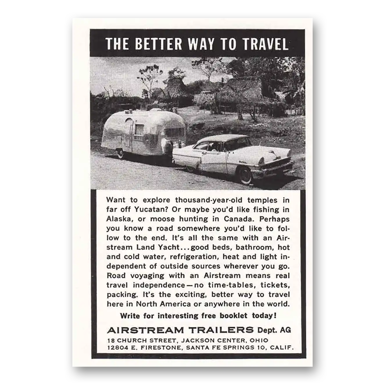 1959 Airstream Trailers Better Way Yucatan Vintage Magazine Print Ad