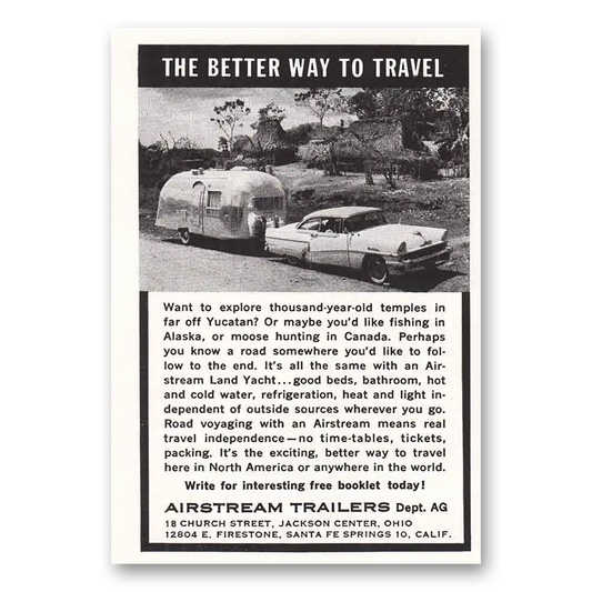 1959 Airstream Trailers Better Way Yucatan Vintage Magazine Print Ad