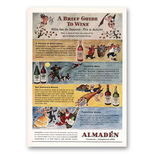 1959 Almaden Wine Has Its Seasons This Is Autumn Vintage Magazine Print Ad