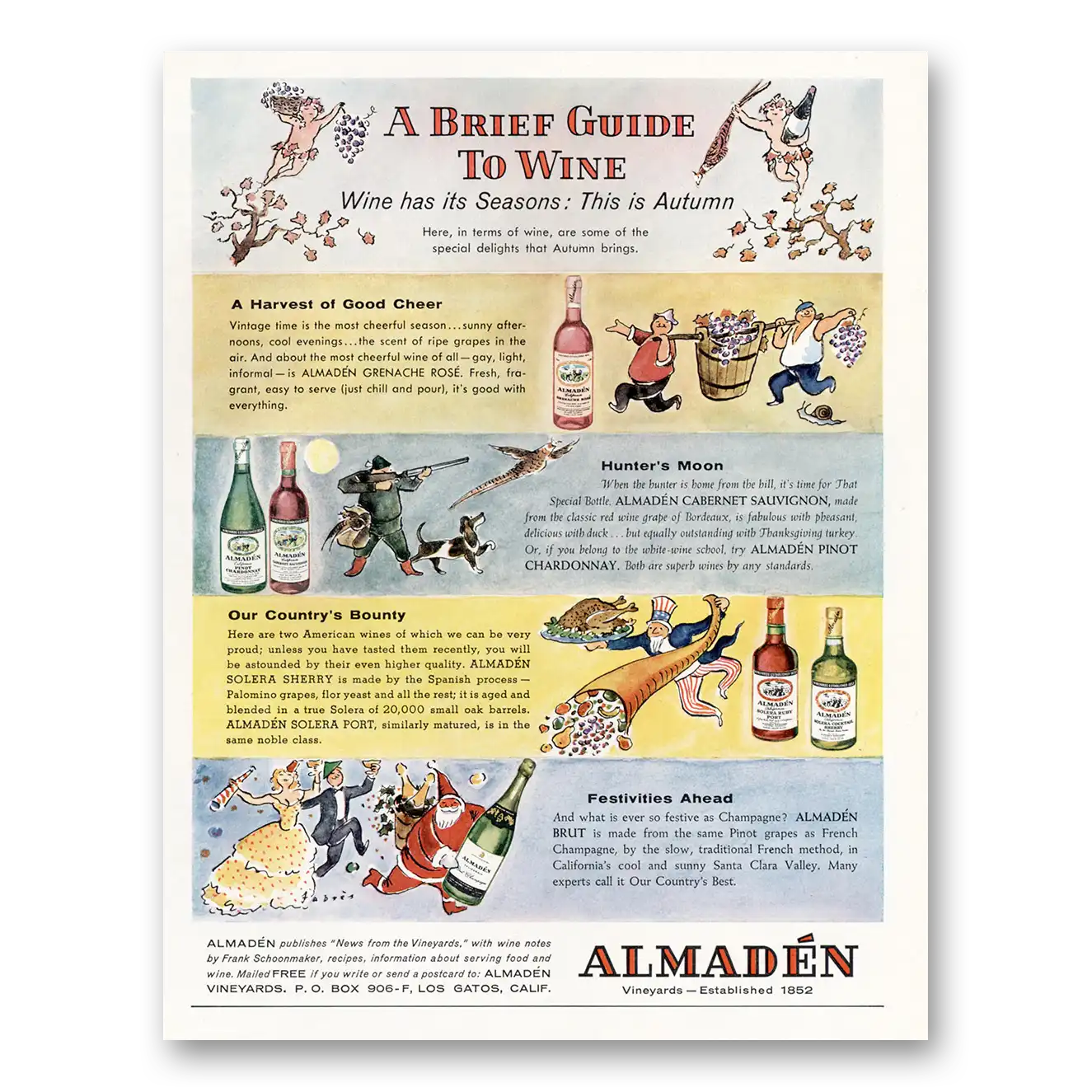 1959 Almaden Wine Has Its Seasons This Is Autumn Vintage Magazine Print Ad