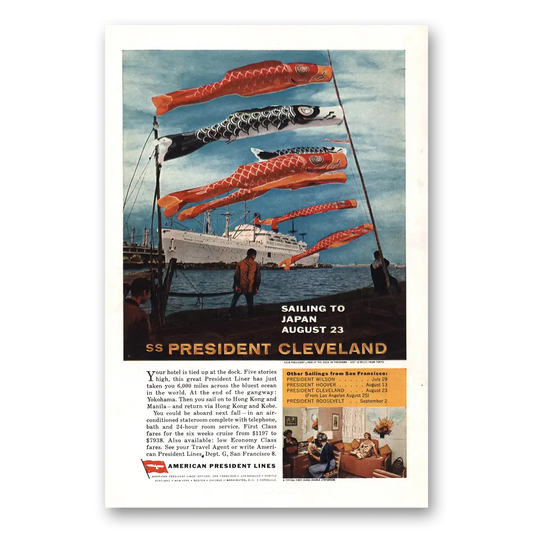 1959 American President Lines President Cleveland Japan Vintage Magazine Print Ad