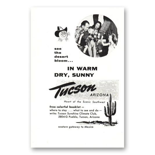 1959 Tucson Arizona Desert Bloom Vintage Magazine Print Ad