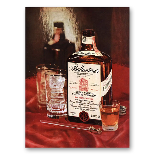 1959 Ballantines Ale Liqueur Blended Vintage Magazine Print Ad