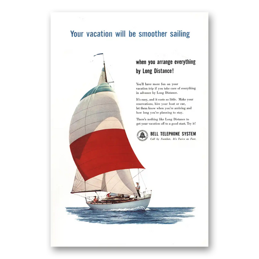 1959 Bell Telephone Smoother Sailing Vintage Magazine Print Ad