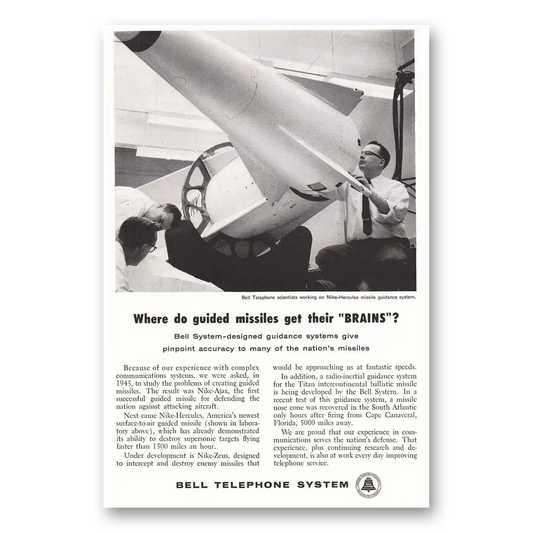 1959 Bell Telephone Guided Missiles Nike Hercules Vintage Magazine Print Ad