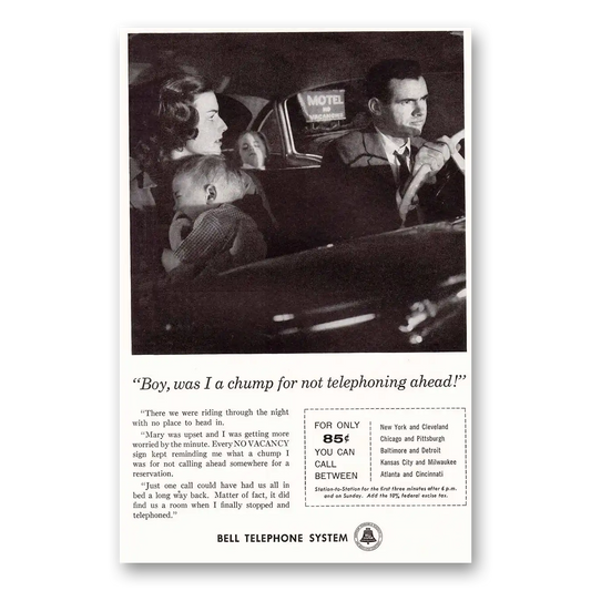 1959 Bell Telephone I Was A Chump Vintage Magazine Print Ad