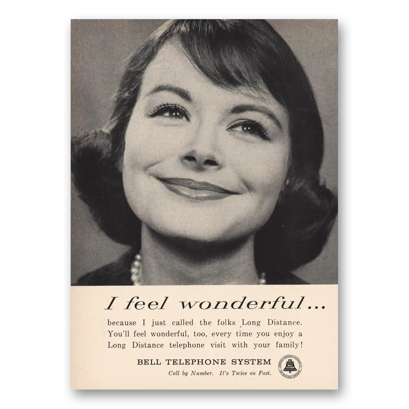 1959 Bell Telephone I Feel Wonderful Vintage Magazine Print Ad