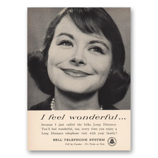 1959 Bell Telephone I Feel Wonderful Vintage Magazine Print Ad