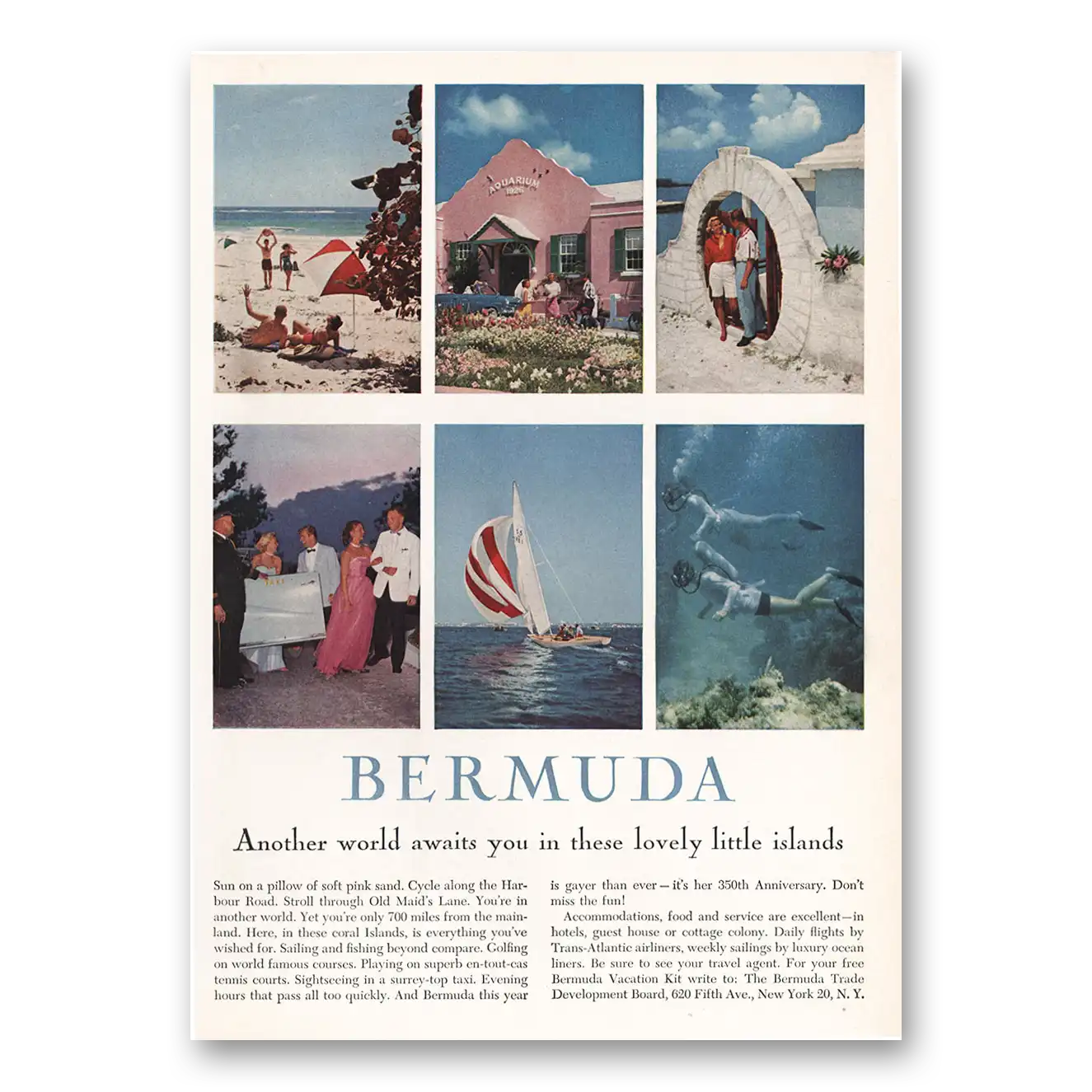 1959 Bermuda Another World Awaits You In These Lovely Little Islands Vintage Magazine Print Ad