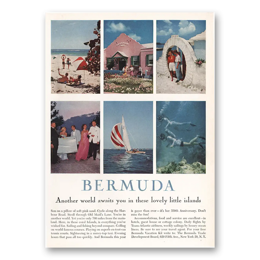 1959 Bermuda Another World Awaits You In These Lovely Little Islands Vintage Magazine Print Ad