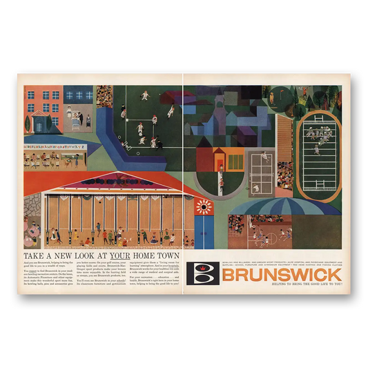 1959 Brunswick Take New Look at Your Home Town Vintage Magazine Print Ad