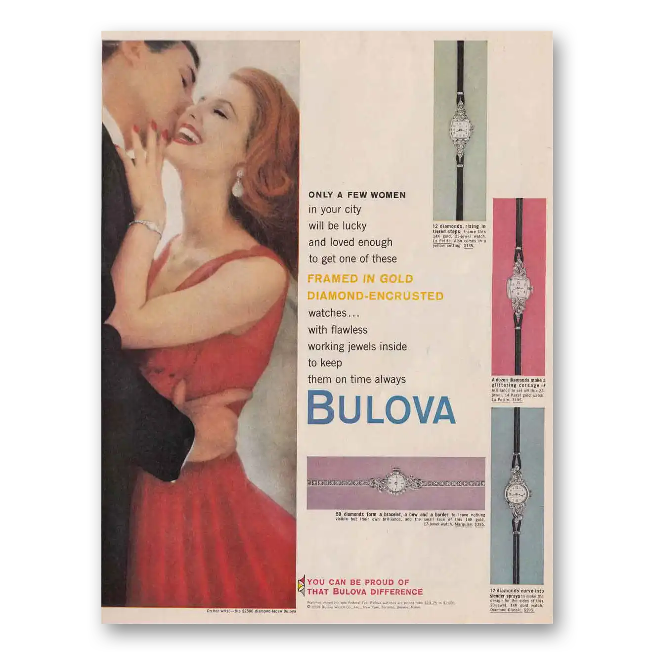 1959 Bulova Watch Only A Few Women In Your City Vintage Magazine Print Ad