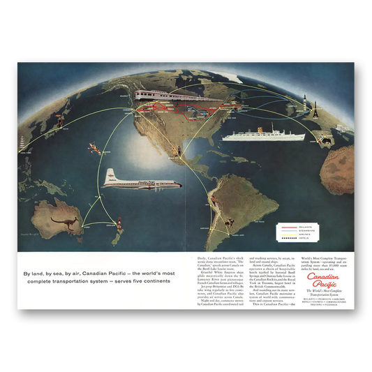 1959 Canadian Pacific By Land By Sea By Air Vintage Magazine Print Ad