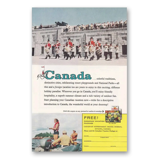 1959 Canada Colorful Traditions Distinctive Cities Vintage Magazine Print Ad