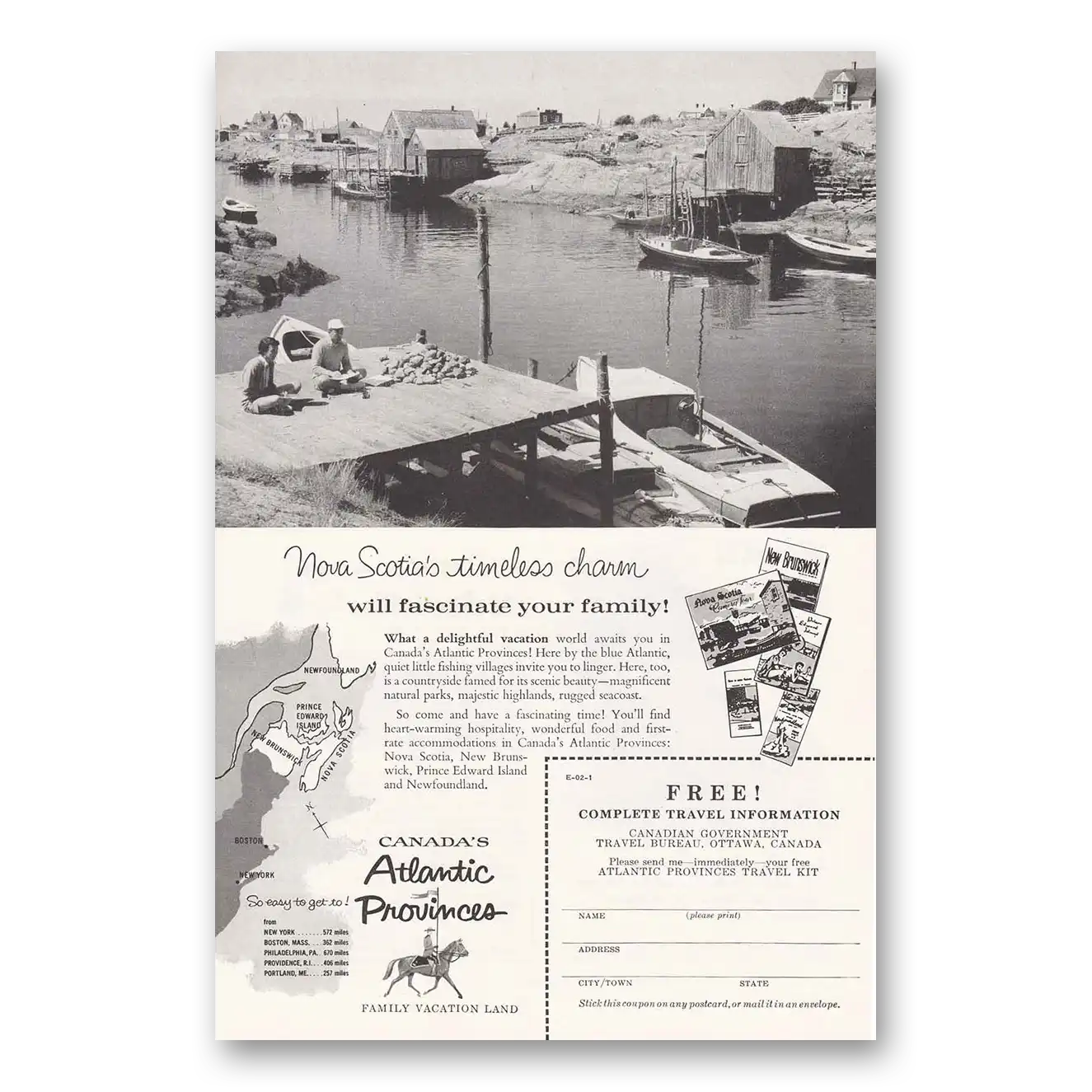 1959 Nova Scotia Canada Atlantic Provinces Nova Scotia's Timeless Charm Vintage Magazine Print Ad