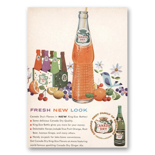 1959 Canada Dry Fresh New Look Vintage Magazine Print Ad