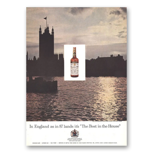 1959 Canadian Club England As In 87 Lands Vintage Magazine Print Ad