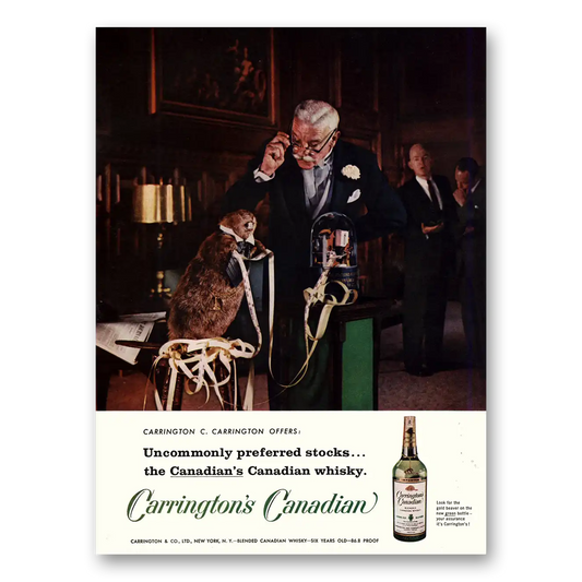 1959 Carringtons Canadian Uncommonly Preferred Vintage Magazine Print Ad