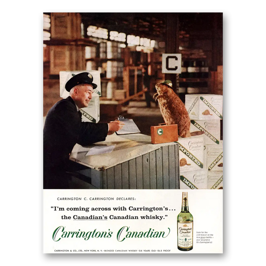 1959 Carringtons Canadian Coming Across Vintage Magazine Print Ad