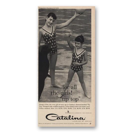 1959 Catalina Swimwear For All the Girls Tip Top Vintage Magazine Print Ad