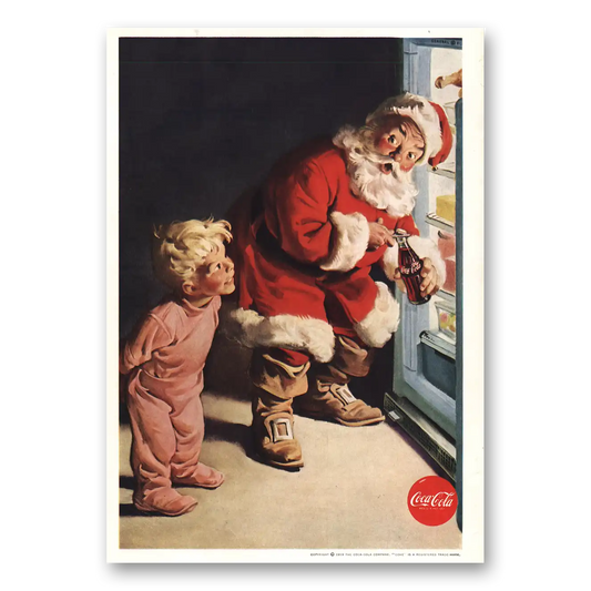 1959 Coca Cola Haddon Sundblom Christmas Vintage Magazine Print Ad